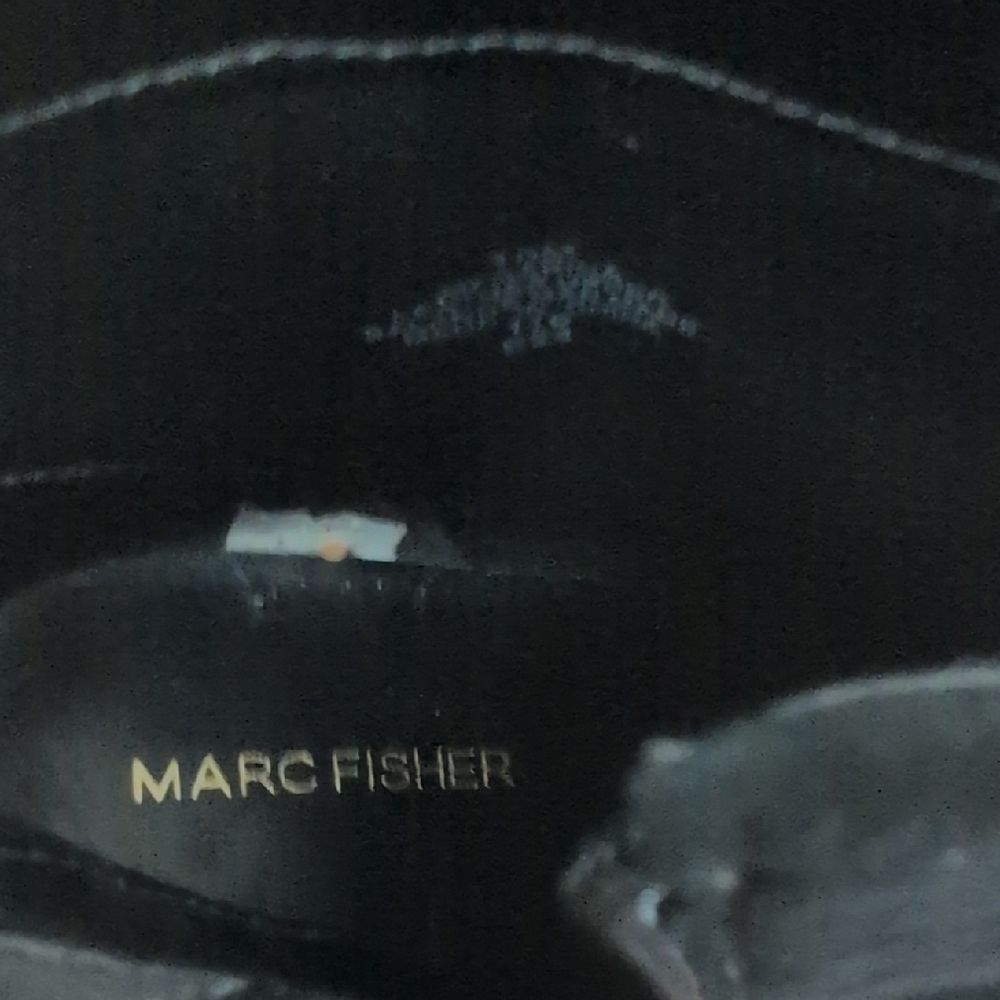 Marc Fisher Garina Black Suede Block Heeled Boots Size 10M - Picture 6 of 6